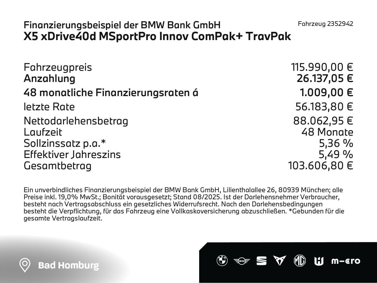 BMW X5 xDrive40d MSportPro Innov ComPak+ TravPak HUD