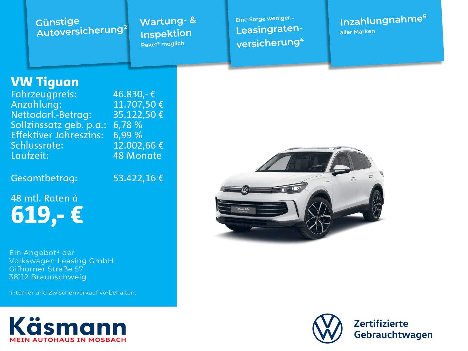 Volkswagen Tiguan Elegance 1.5 eHybrid AHK PANO 360 MATRIX
