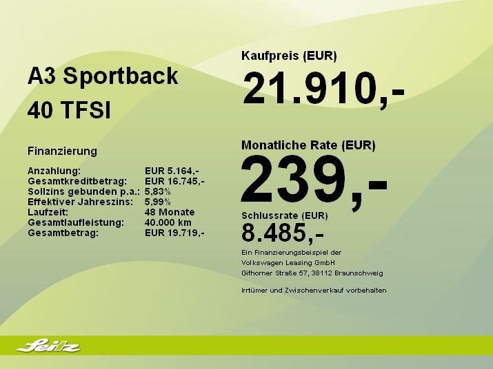 Audi A3 Sportback 40 TFSI e advanced - Samsaru's Car Outlet