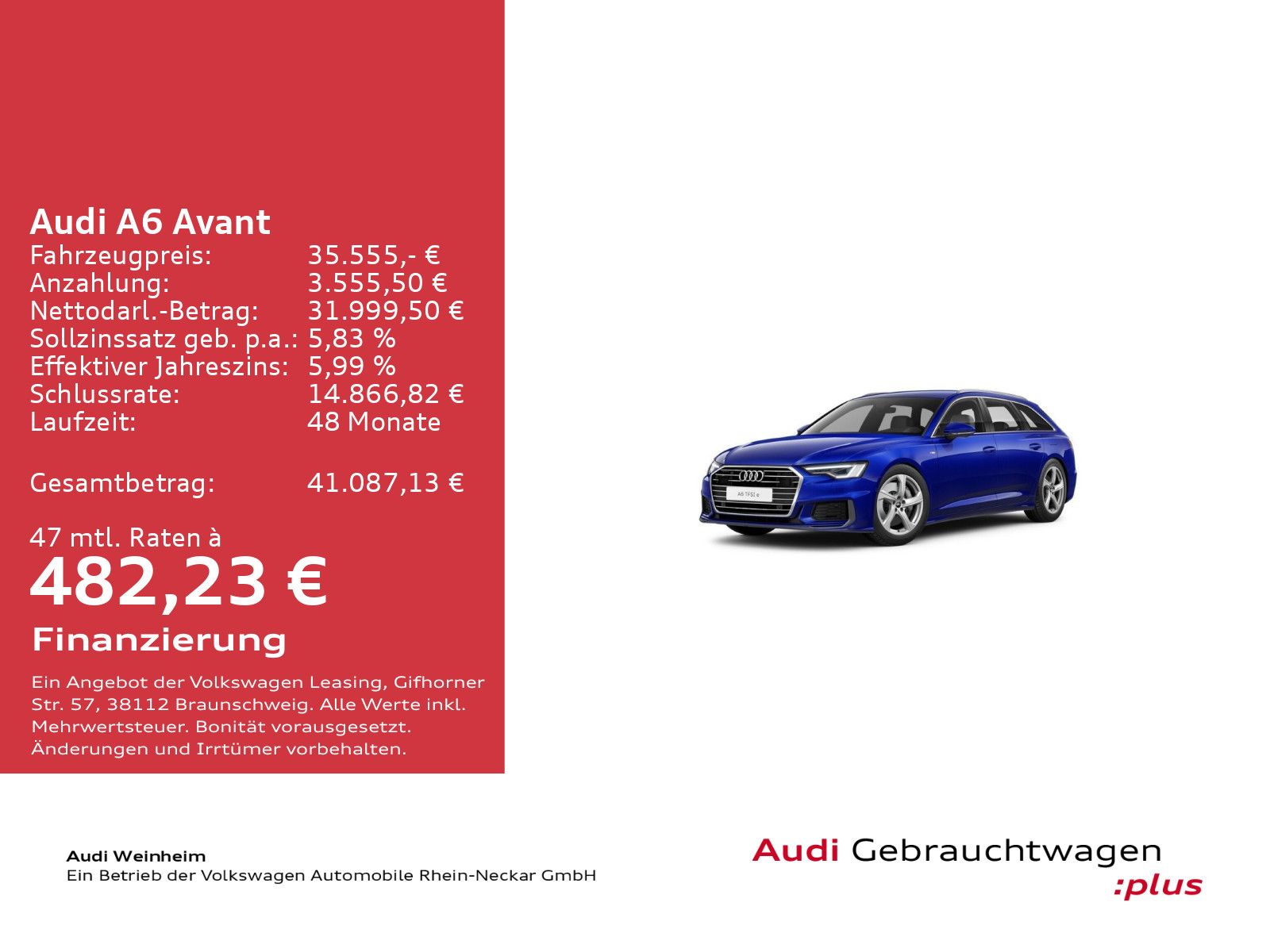 Audi A6 Avant 50 TFSIe quattro S tronic S line AHK Ma