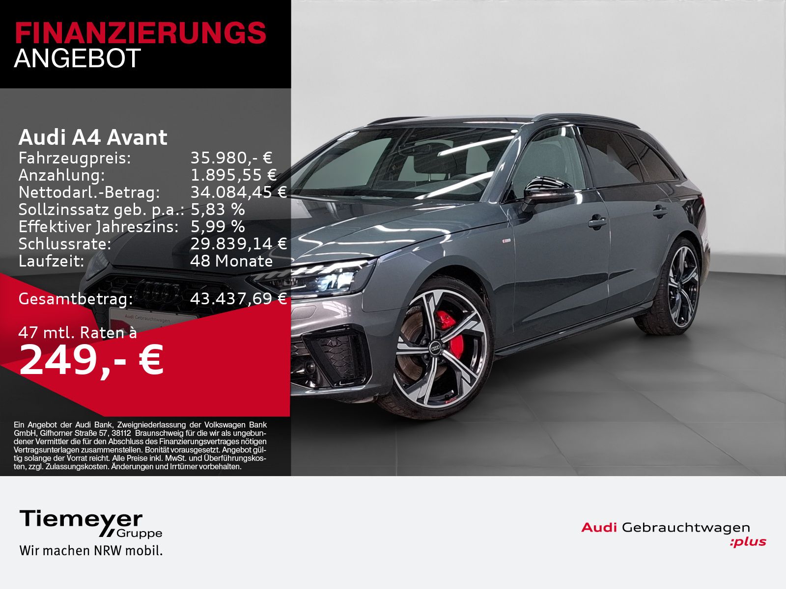 Audi A4 Avant 40 TFSI Q 2x S LINE AHK LM19 MATRIX-LED