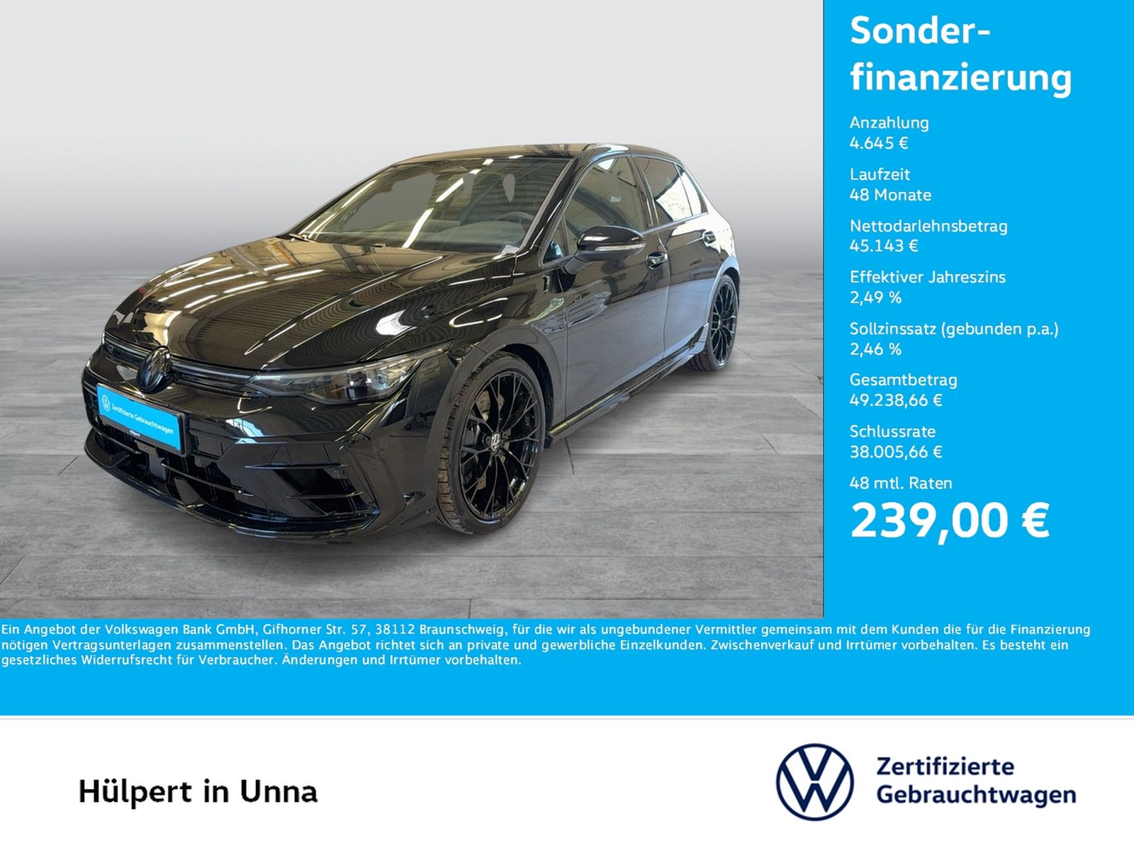 Volkswagen Golf VIII2.0 R BLACK EDITION 4X4 AKRAPOVIC LEDER