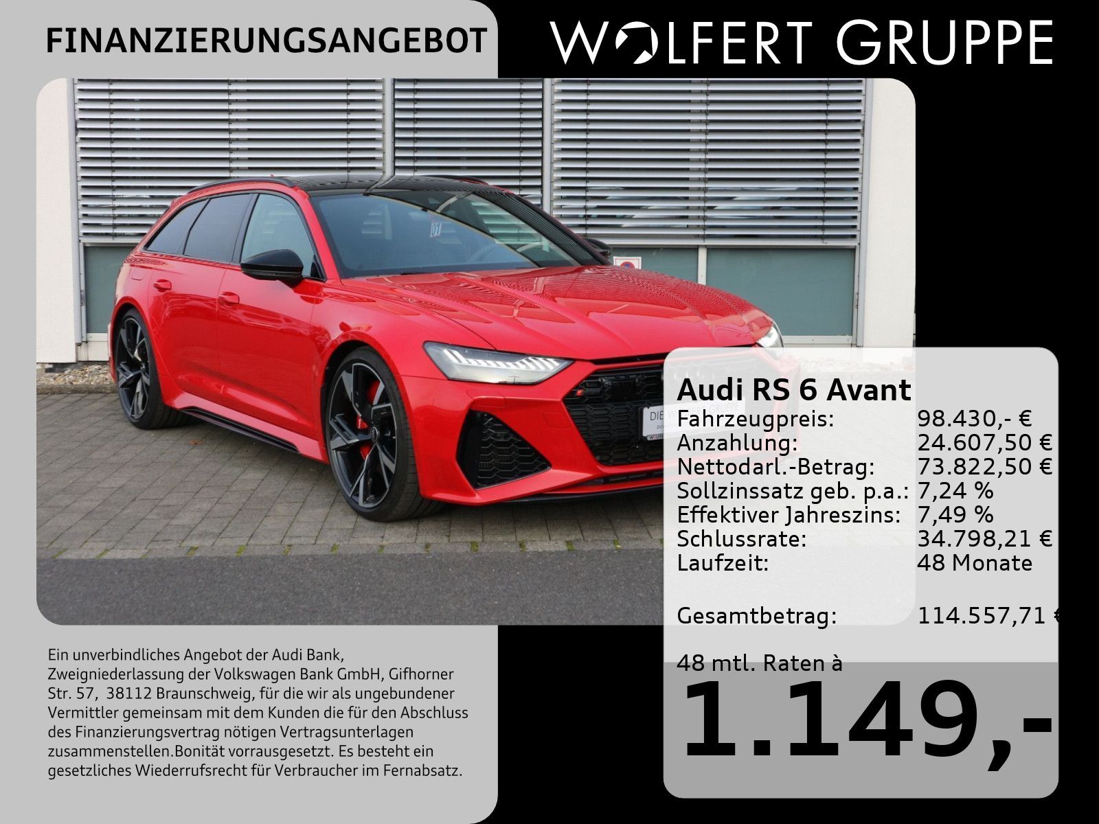 Audi RS 6 Avant HUD*PANO*B&O*MATRIX*CARPLAY*ACC