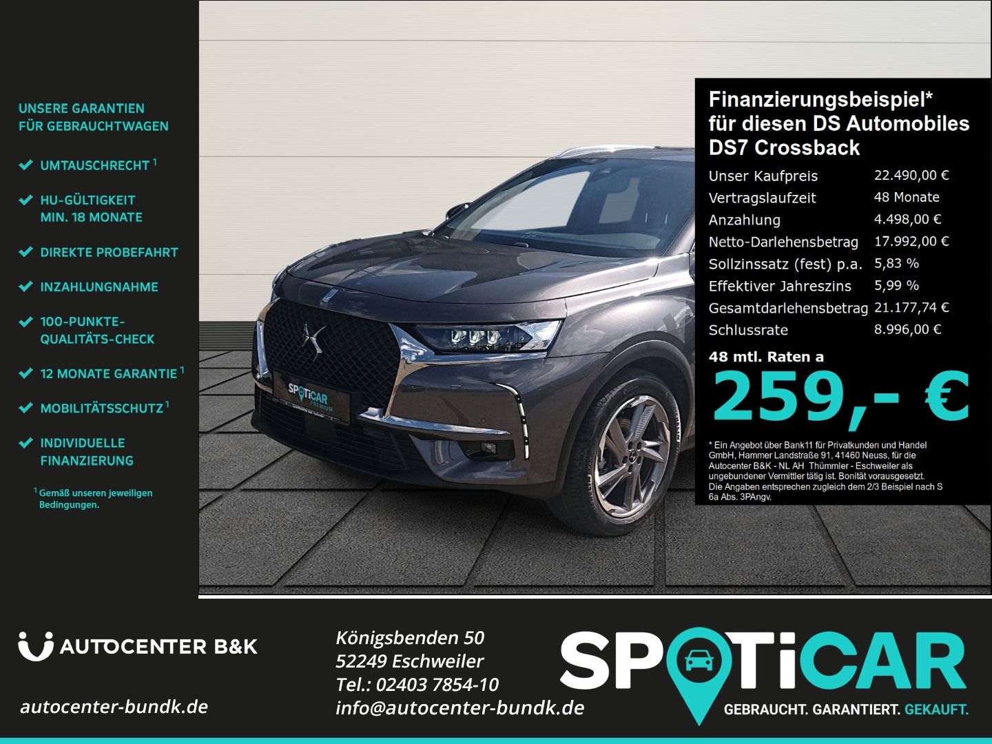 DS Automobiles DS7 Crossback PureTech 180 Aut. Bastille+ Rückfa