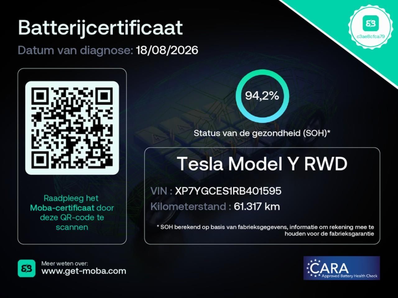 Tesla Model Y Standard RWD Plus 351pk 94.2% SoH [ TREK