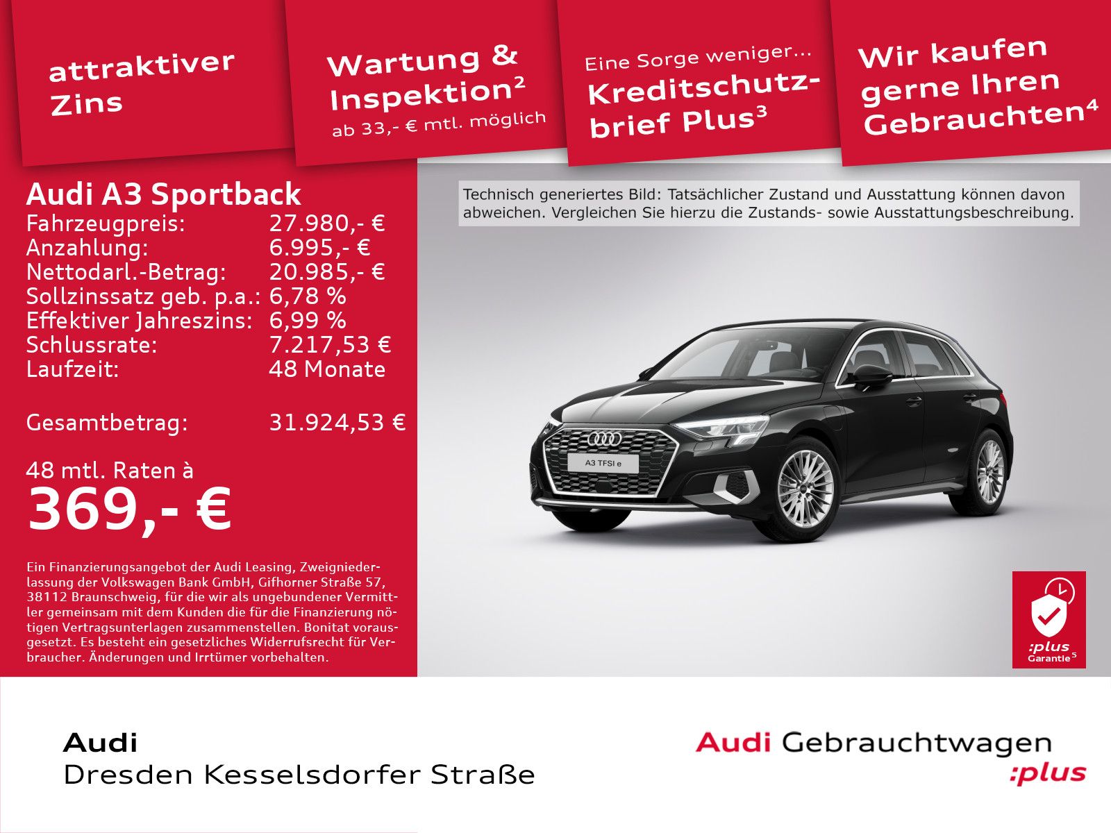 Audi A3 Sportback TFSI e Advanced 40 e 150(204) kW(PS