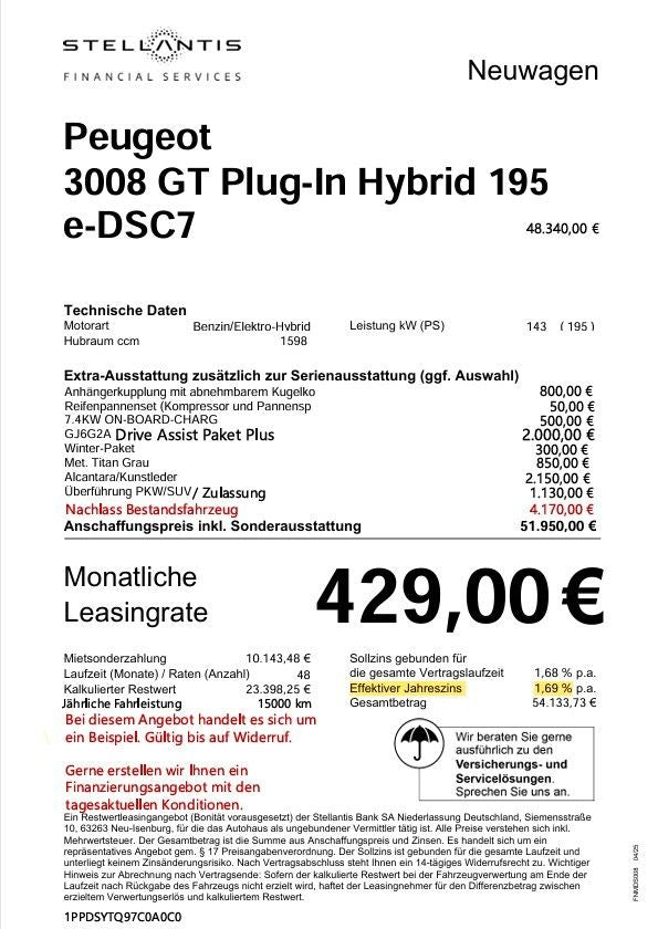 Peugeot 3008 Plug-in Hybrid 195 GT