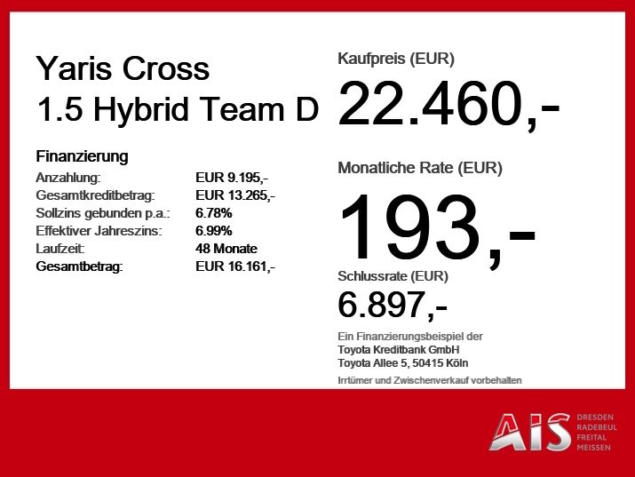 Toyota Yaris Cross 1.5 Hybrid Team D ACC LED Navi