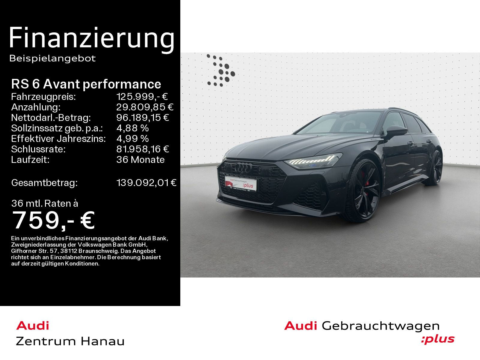 Audi RS 6 Avant performance*NAVI-PLUS*KAMERA*HUD*RS-A