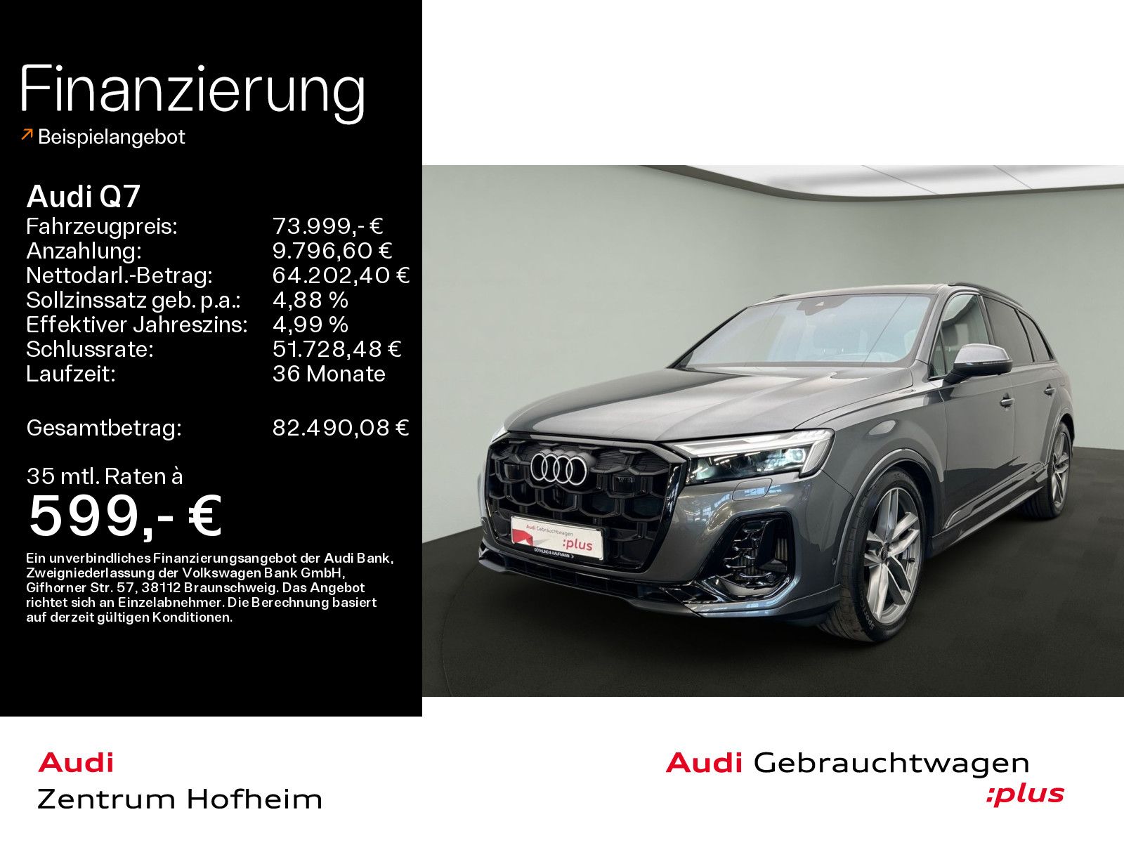 Audi Q7 55 TFSIe qu S line tip*B&O*HUD*Pano*Matrix*Vi