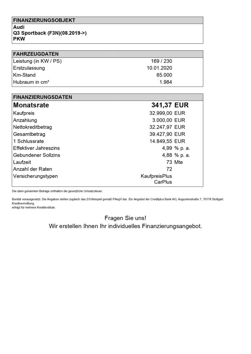 Audi Q3 Sportback 45 TFSI quattro - Samsaru's Car Outlet