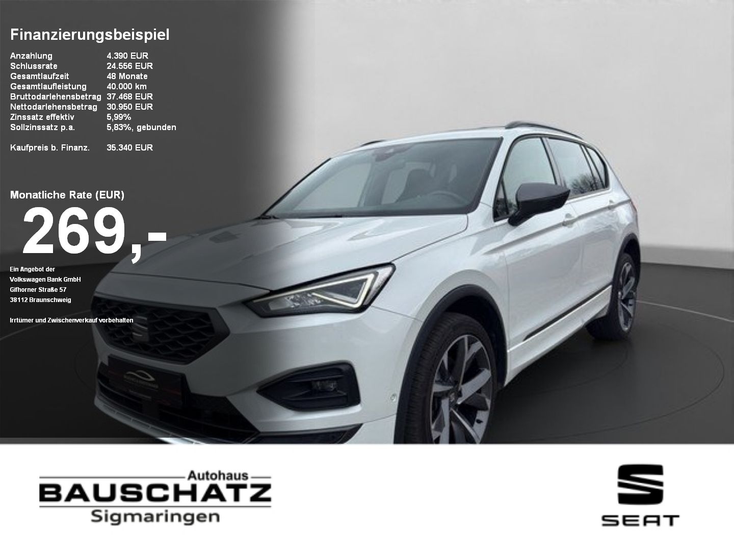 Seat Tarraco 2.0 TDI 4Drive DSG FR *7-SITZER*PANO* Sp