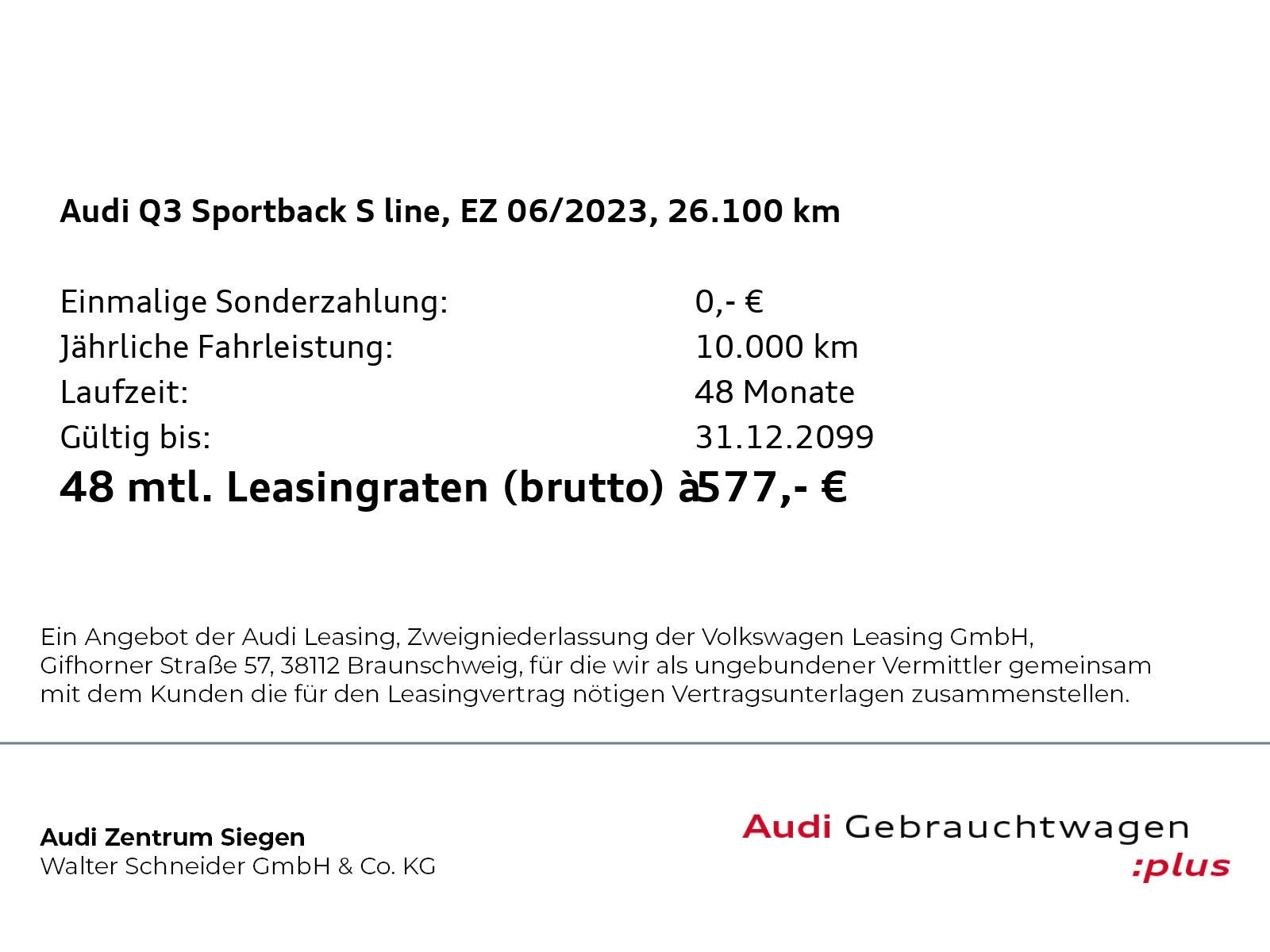 Audi Q3 Sportback 40 TFSI quattro S Line - Samsaru's Car Outlet