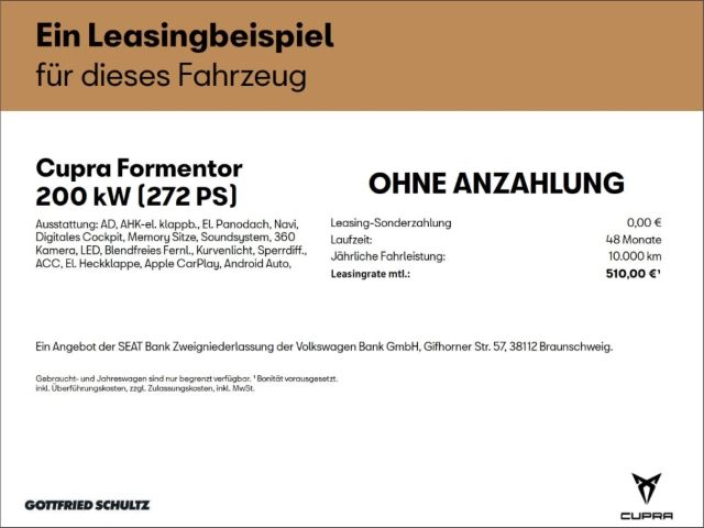 Cupra Formentor VZ 1.5 e-HYBRID 272 PS DSG SOFORT VERF