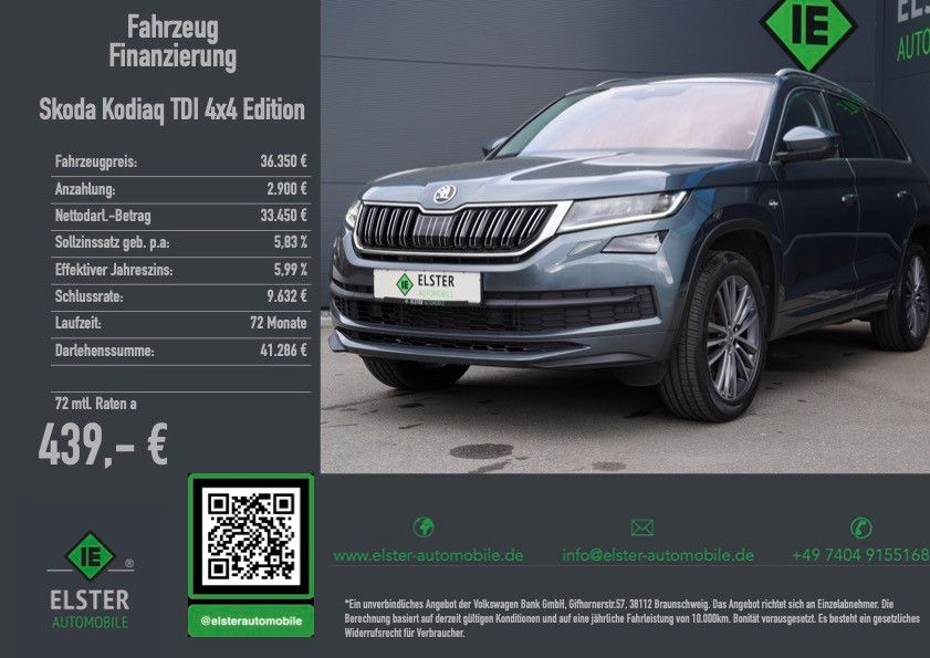 Skoda Kodiaq L&K 4x4,Standh,AHK,Leder,LED,