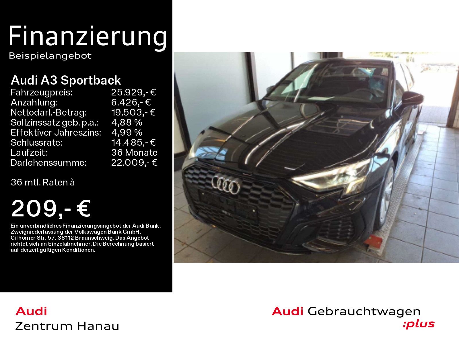 Audi A3 Sportback 40 TFSI e S LINE - Samsaru's Car Outlet