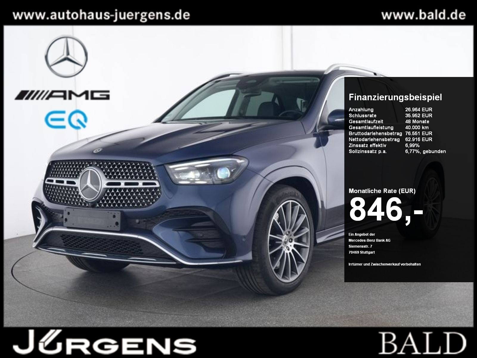 Mercedes-Benz GLE 450 d 4M AMG-Sport/MLB/Pano/AHK/Memo/21'