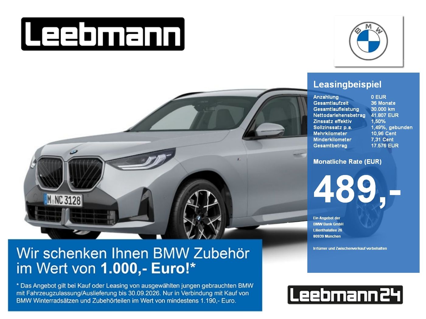 BMW X3 20d xDrive M-Sport Finanzierung ab 2,49%
