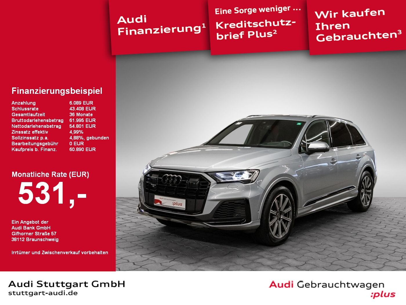 Audi Q7 S line 55 TFSI quattro AIR Pano HuD 360° AHK