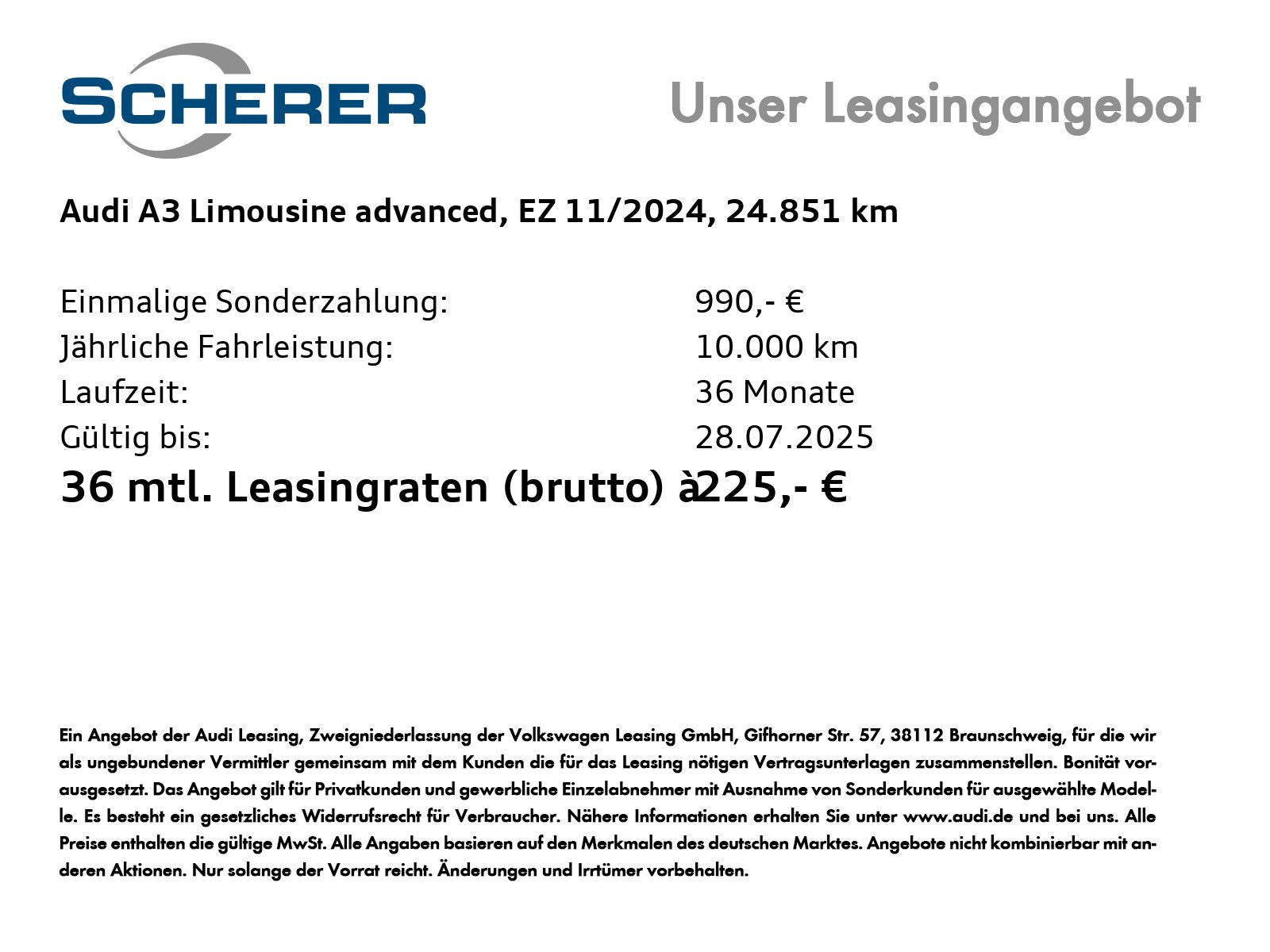 Audi A3 Limousine advanced 35 TFSI S - Samsaru's Car Outlet