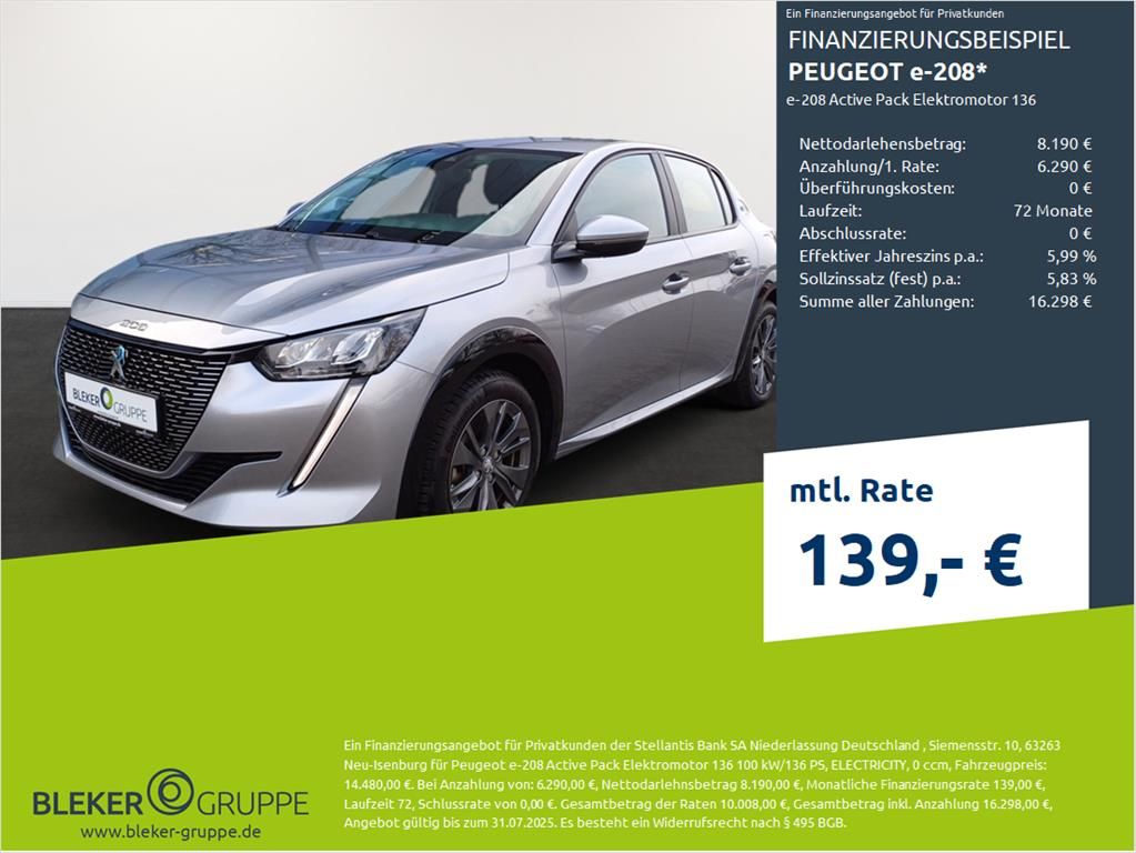Peugeot e-208 Active Pack - Samsaru's Car Outlet