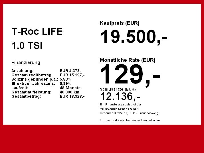 Volkswagen T-Roc LIFE 1.0 TSI - Samsaru's Car Outlet