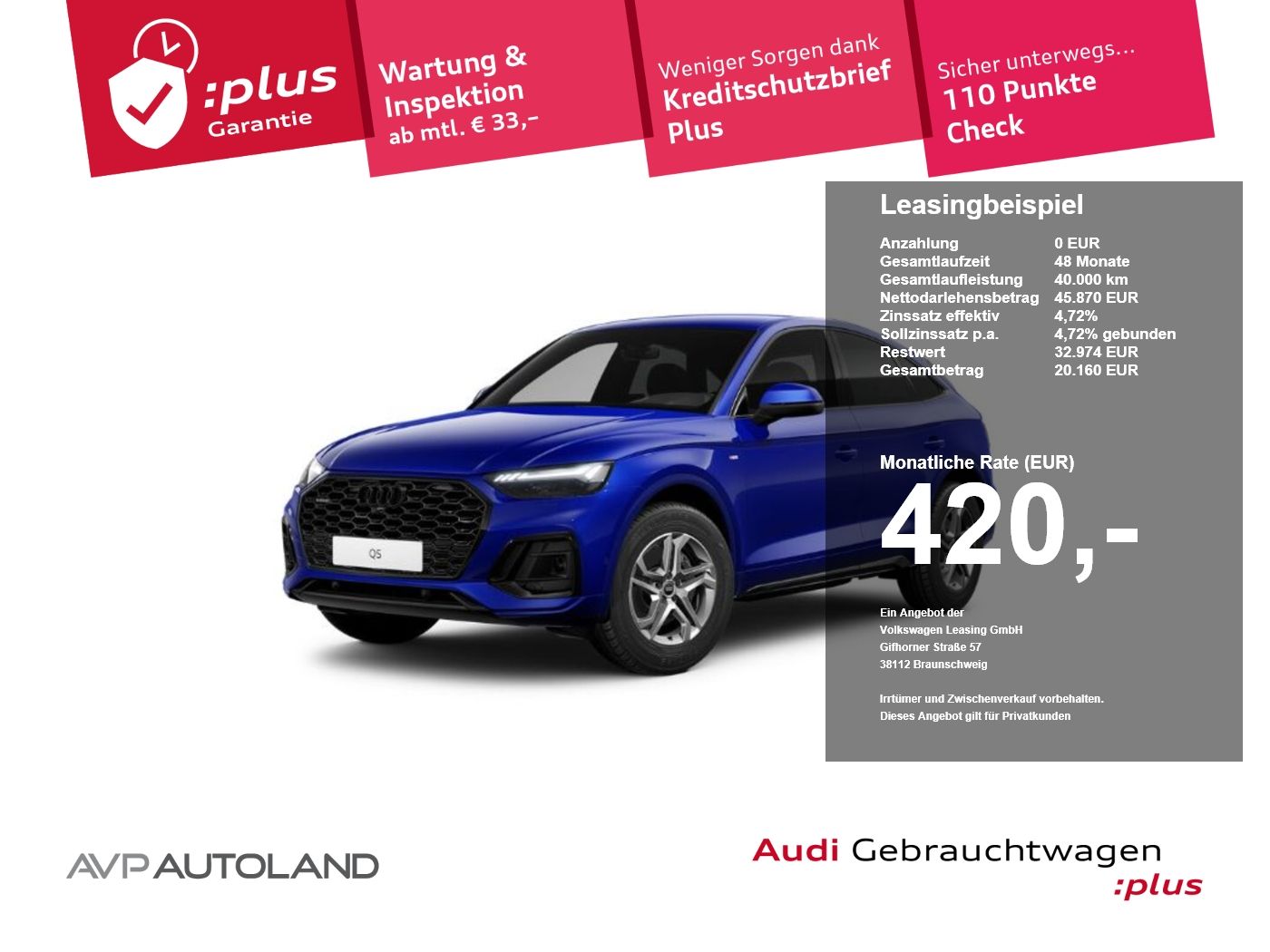 Audi Q5 Sportback 40 TFSI quattro S tron. S line AHK