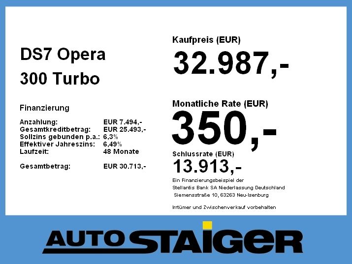 DS Automobiles DS7 Opera 300 LED+Navi+SHZ+Bel.Sitz+Kam.+LM