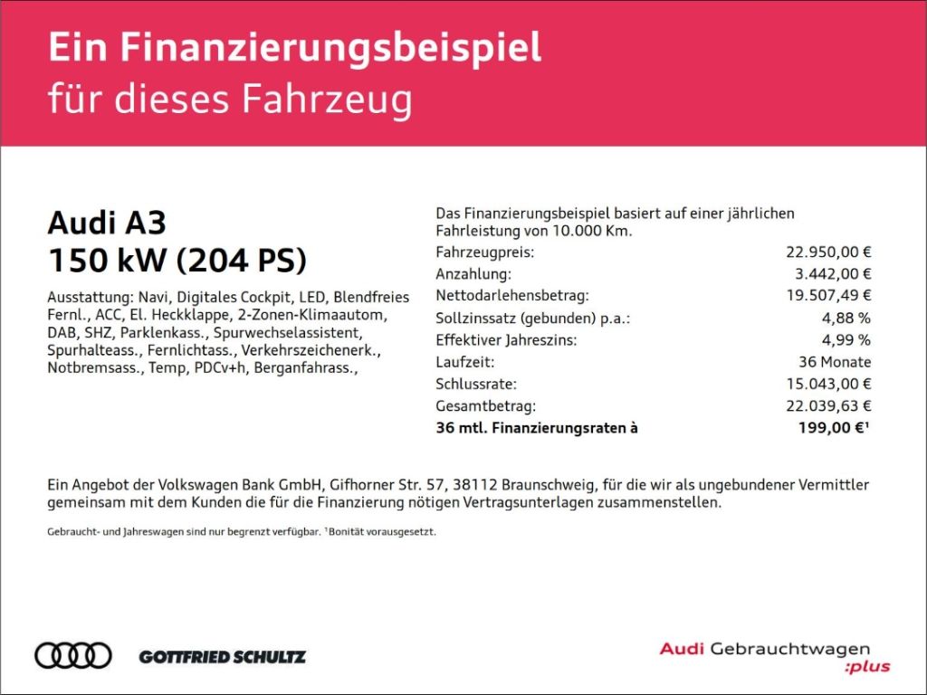 Audi A3 Sportback 40 TFSIe advanced