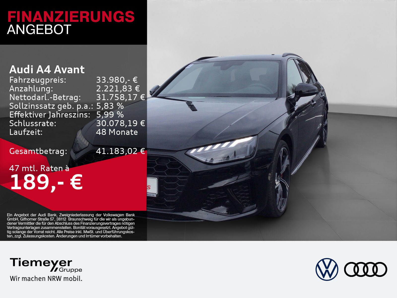Audi A4 Avant 40 TFSI Q 2x S LINE LM19 AHK MATRIX-LED