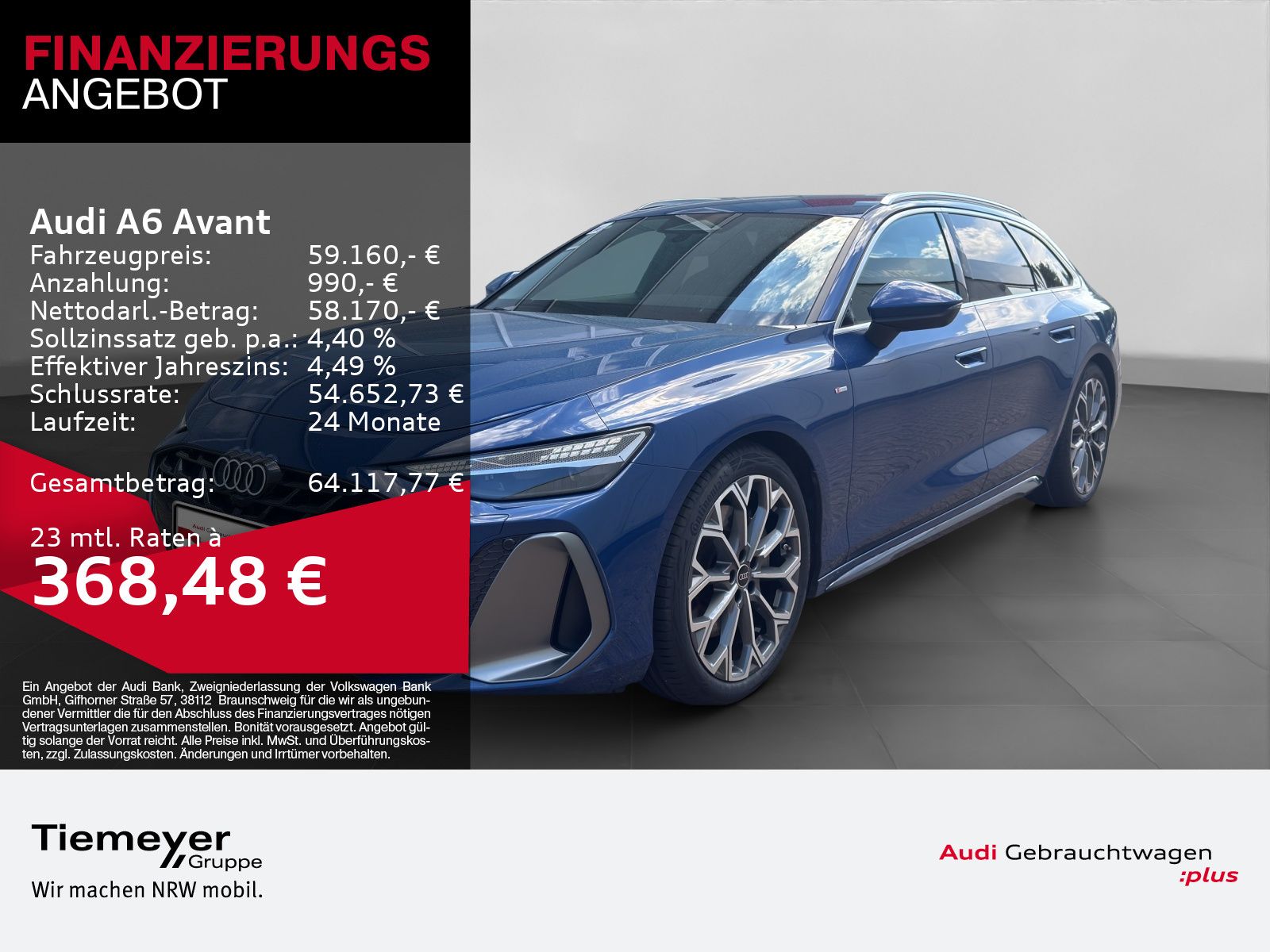 Audi A6 Avant TFSI Q 2x S LINE UPE100 LM20 PANO AHK A