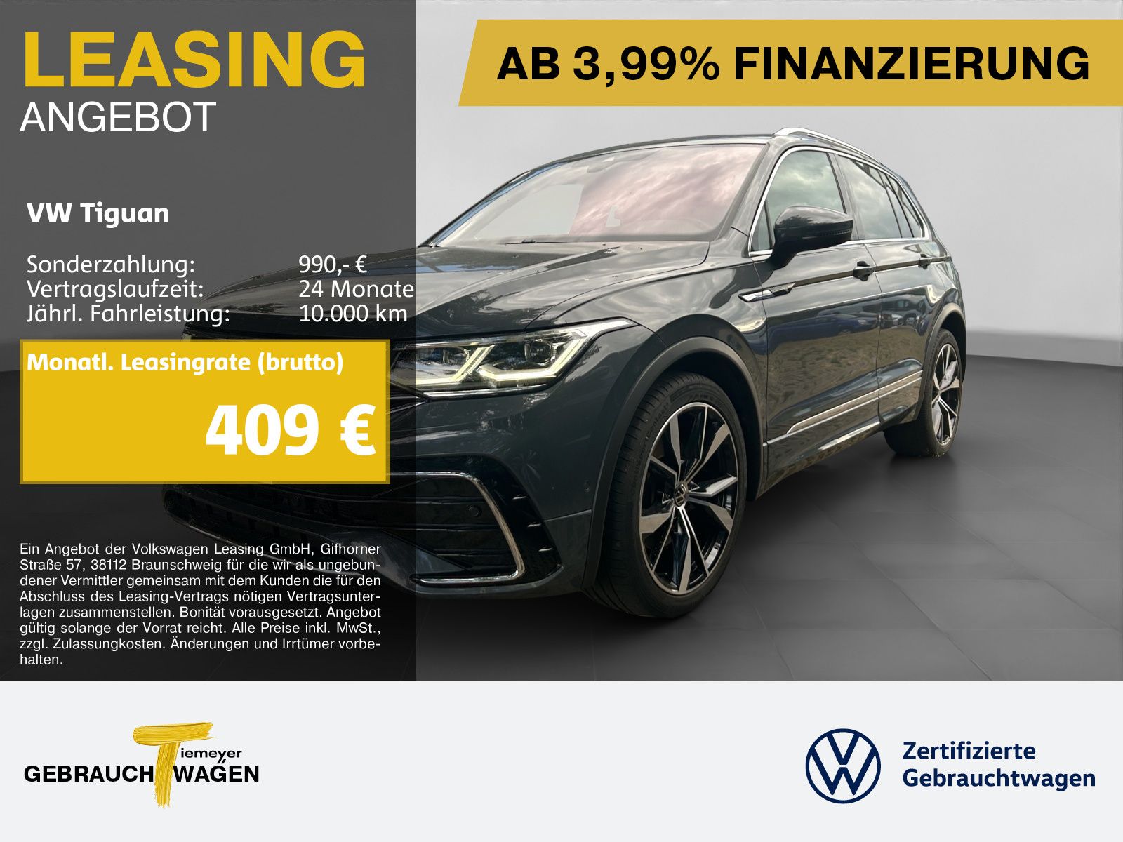 Volkswagen Tiguan 2.0 TSI 4M R-LINE LEDER PANO LM20 ASSIST+