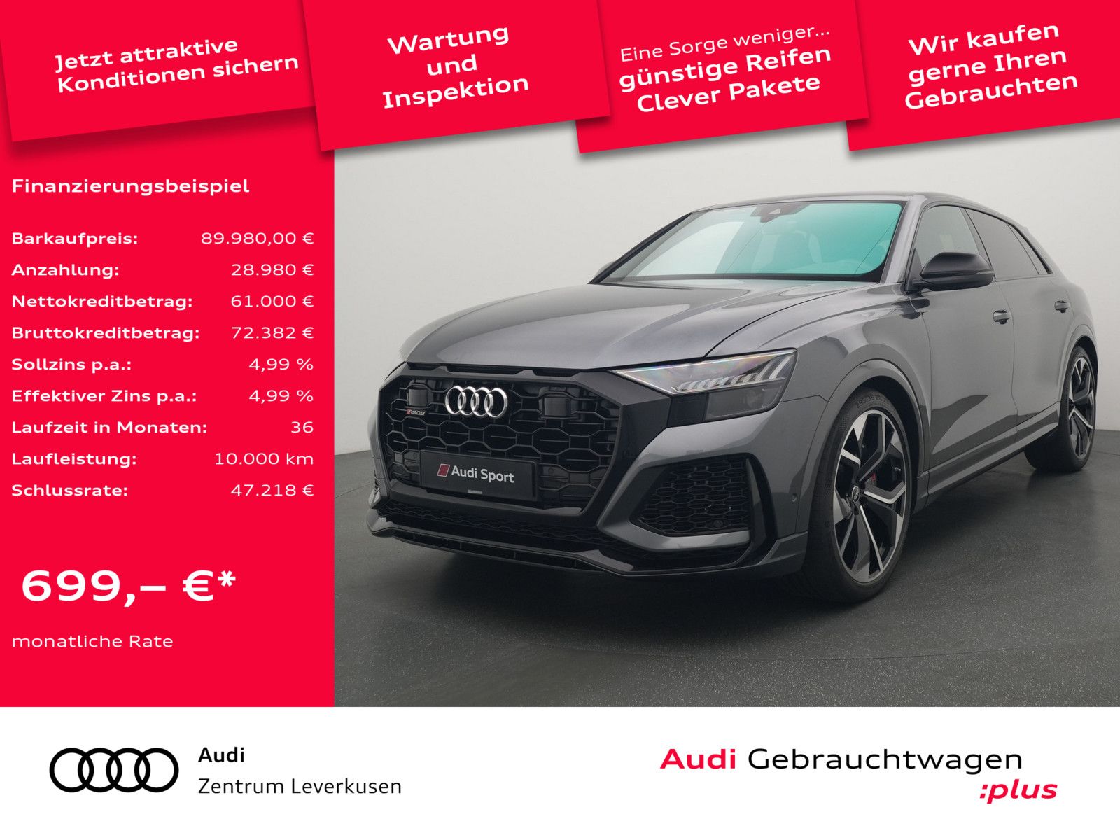 Audi RS Q8 305KM/H B&O KERAMIK LUFT DYNAMIK PLUS