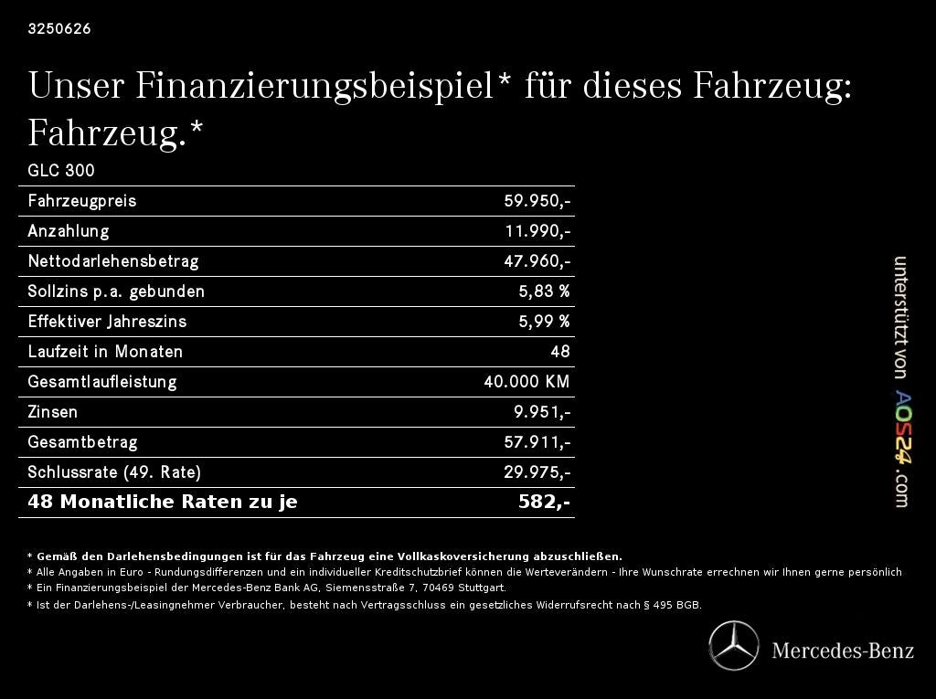 Mercedes-Benz GLC 300 4M AMG+MBUX+Night+Pano+AHK+36+Distr+Memo