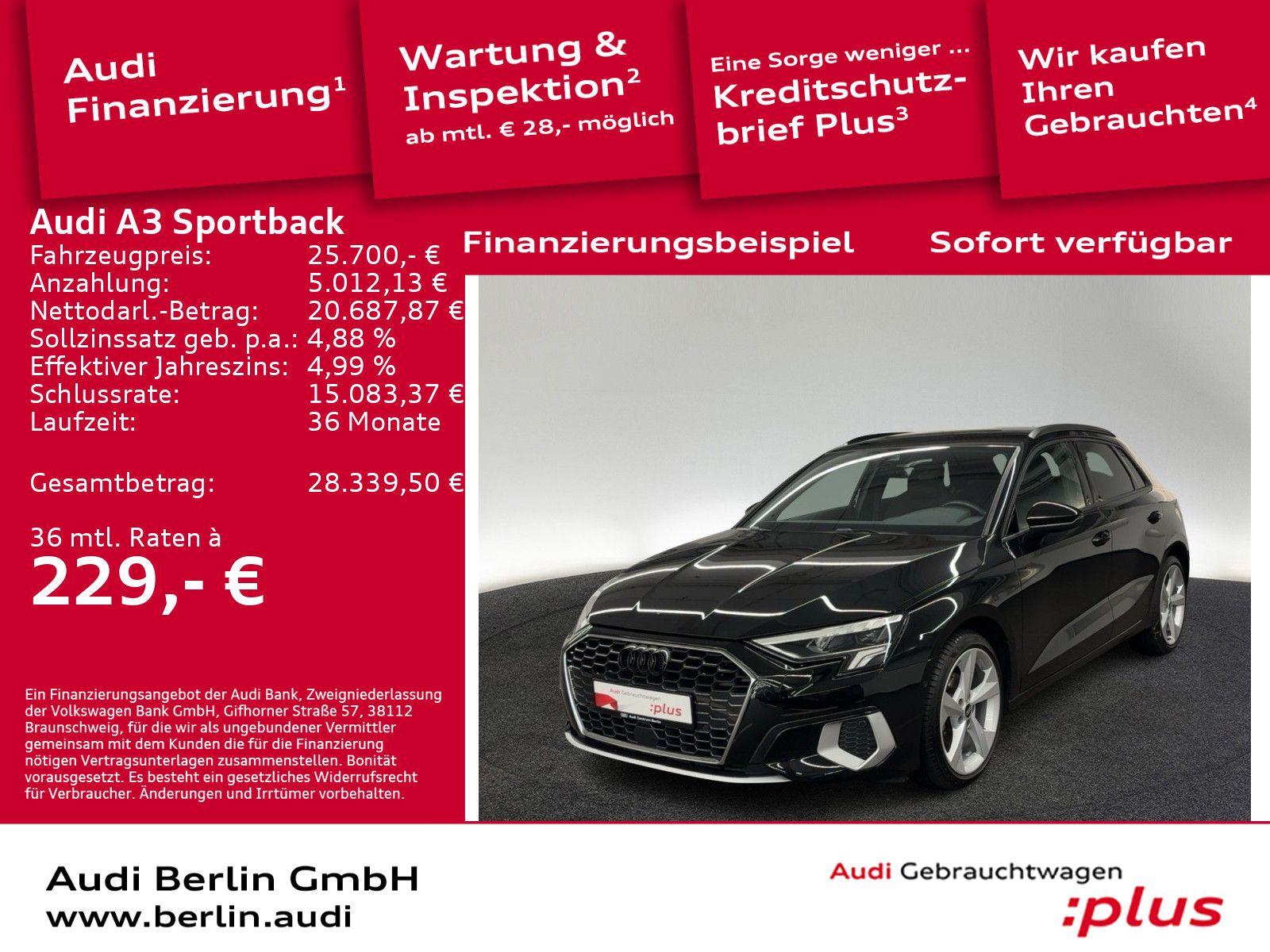 Audi A3 Sportback Advanced 30 TDI S tr. AHK LED NAVI