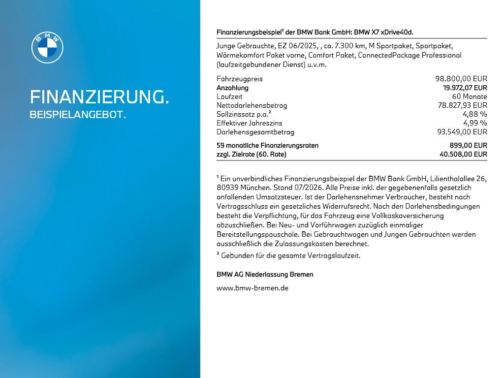 BMW X7 xDrive40d M Sport Standheizung AHK Harman/K