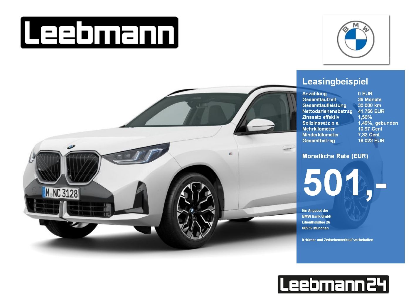 BMW X3 20d xDrive M-Sport AHK Finanzierung ab 2,49%