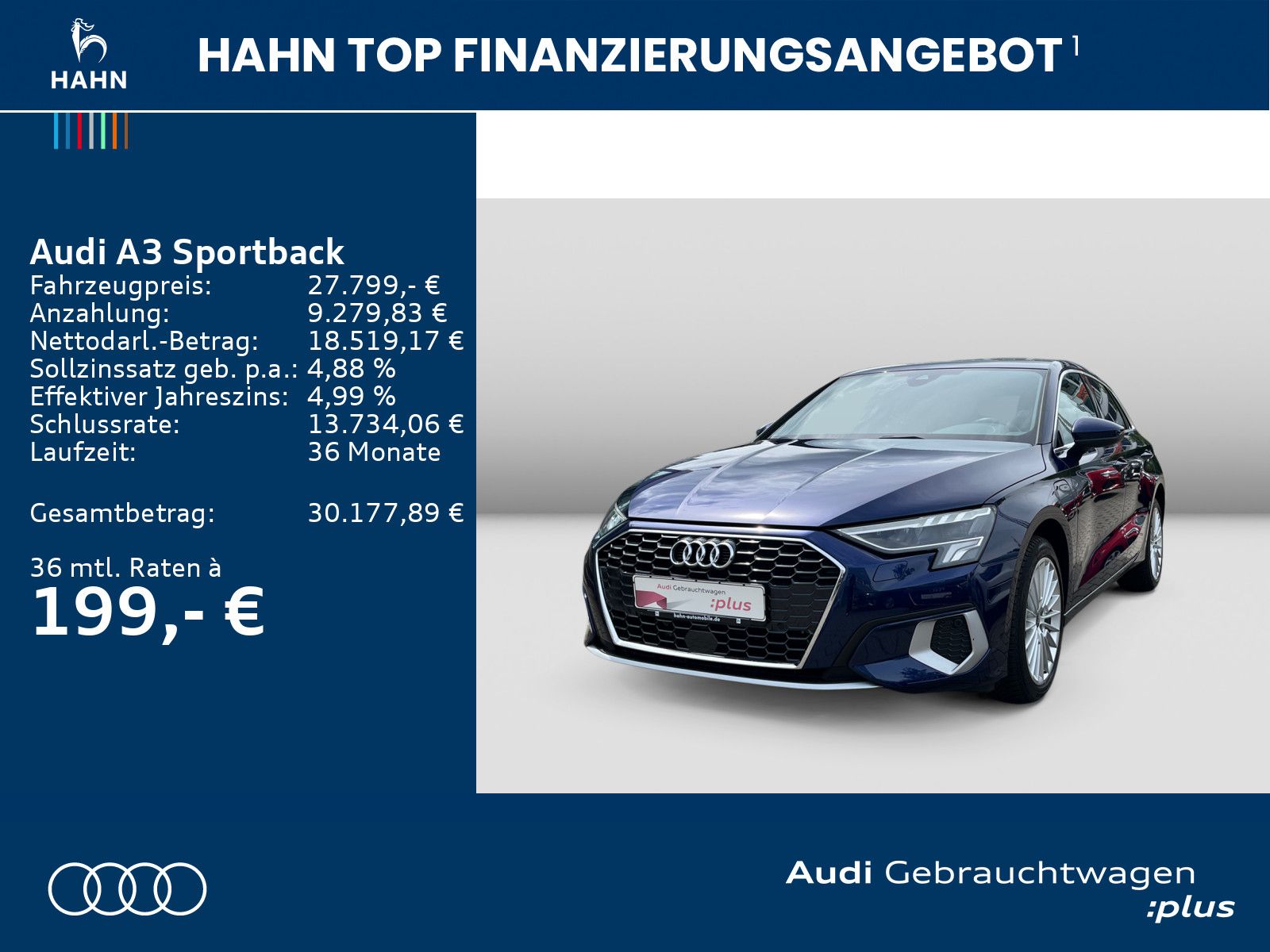 Audi A3 Sportback 40 TFSIe S tronic advanced LED Cam