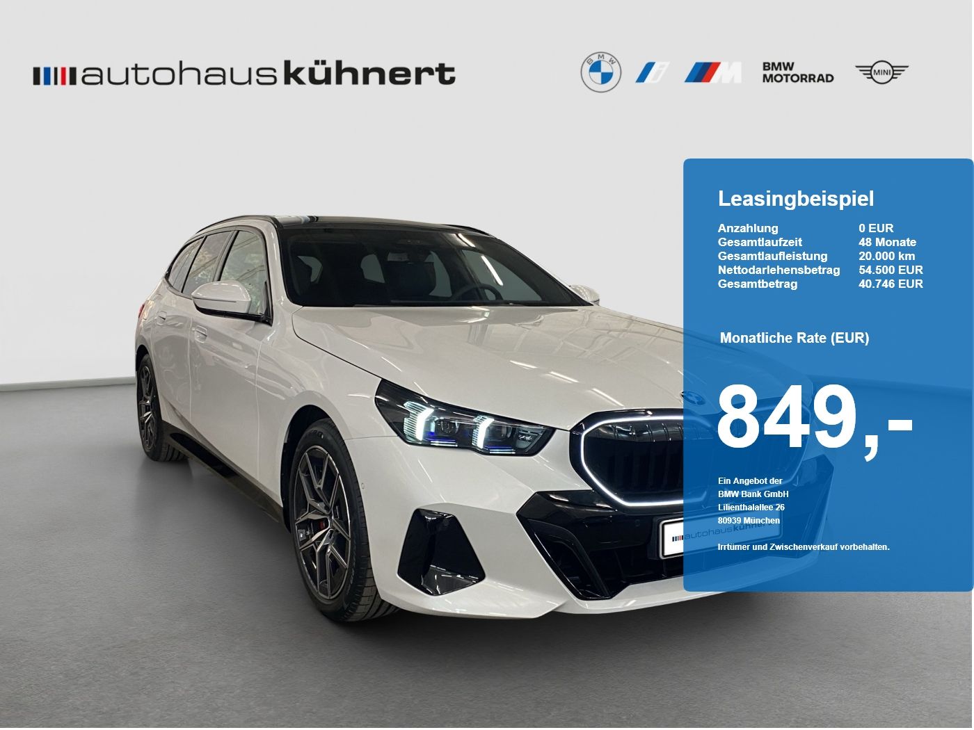 BMW 520d xDrive Tour. UPE 89.560 € M Sportpaket Pro