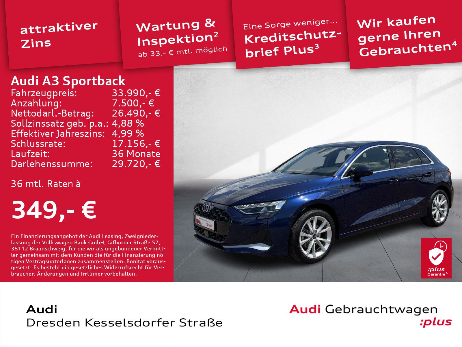 Audi A3 Sportback 35 TFSI advanced - Samsaru's Car Outlet