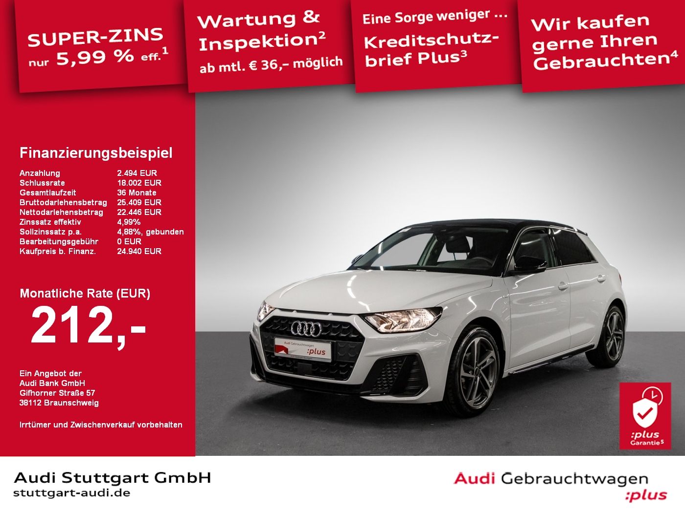 Audi A1 Sportback S line 25 TFSI - Samsaru's Car Outlet