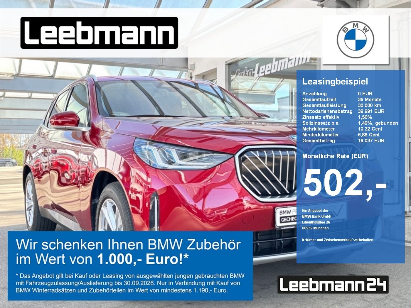 BMW X3 20 xDrive AHK/AdapLED Finanzierung ab 2,49%