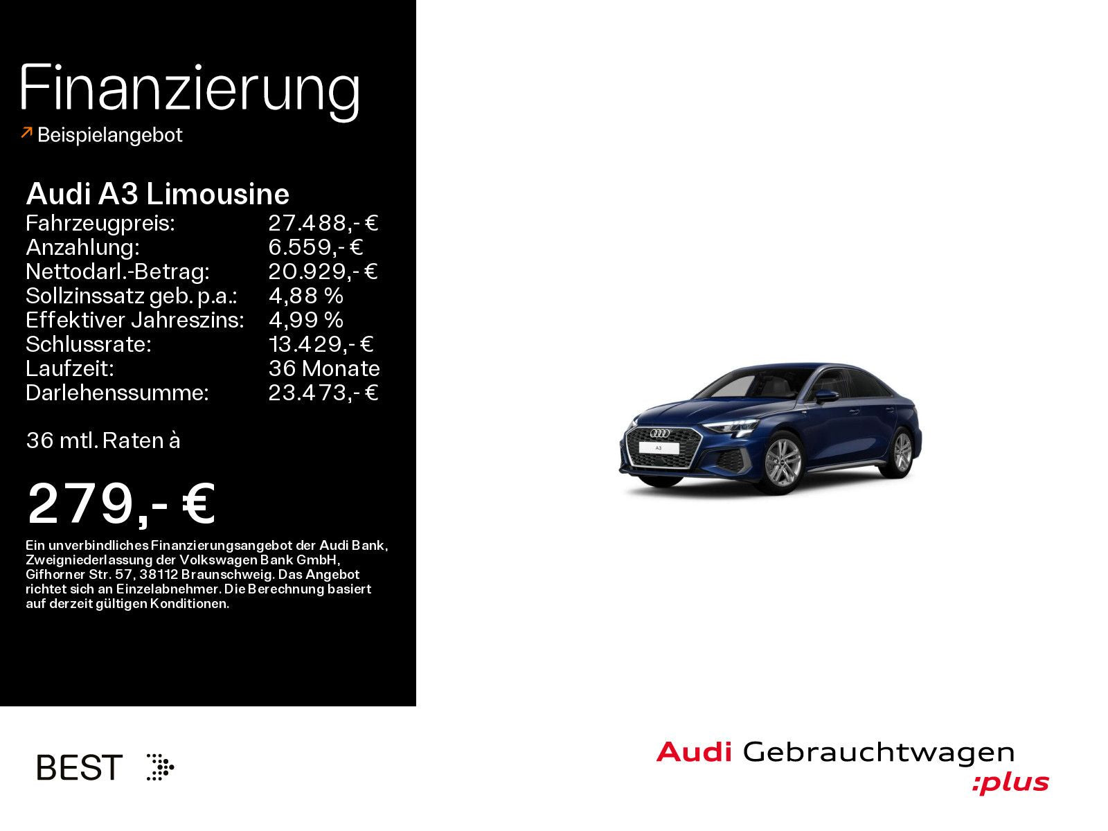 Audi A3 Limousine S line 35 TFSI - Samsaru's Car Outlet