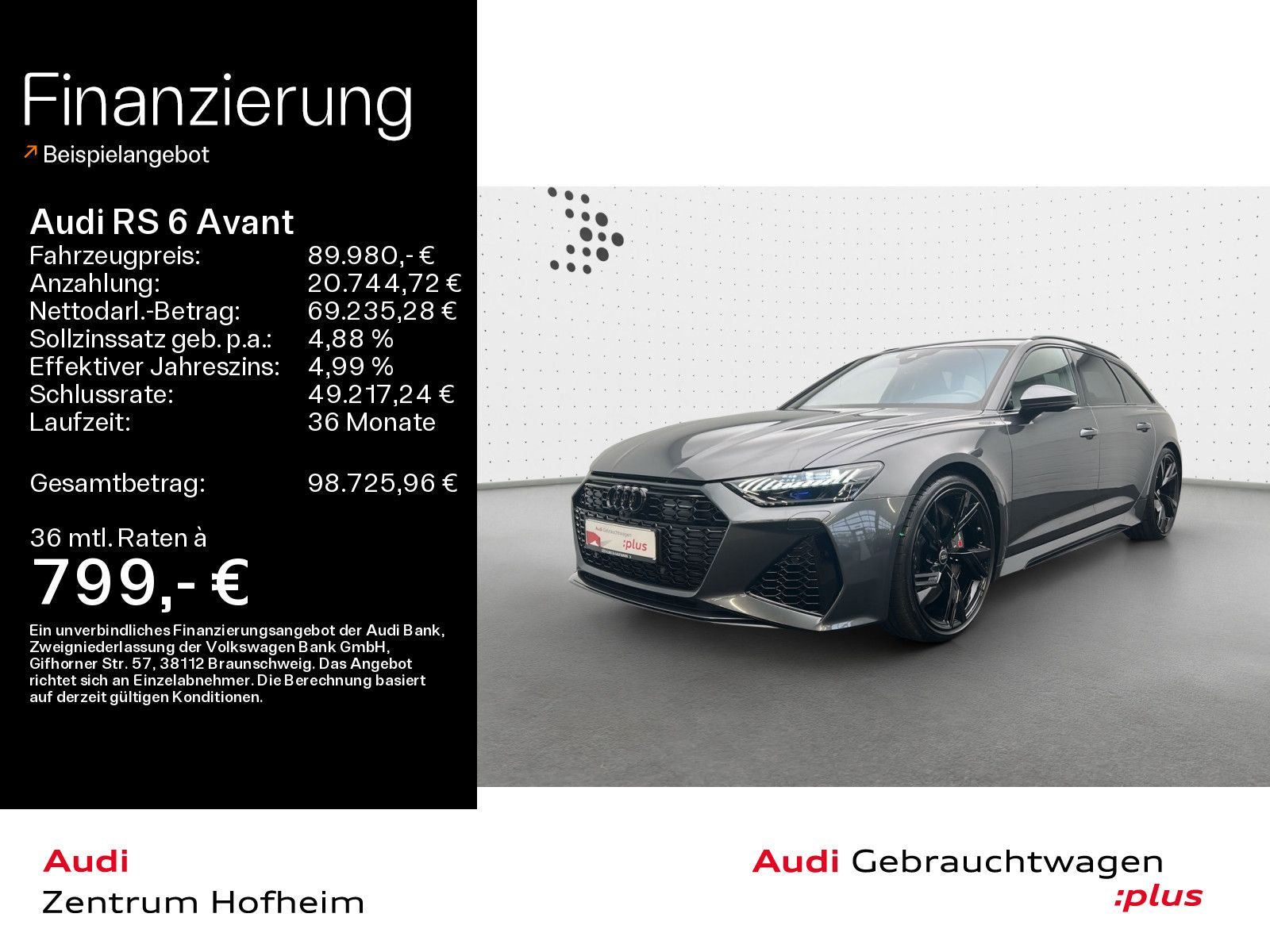 Audi RS 6 Avant*305km/h*Keramik*B&O*HUD*Laser*Virtual