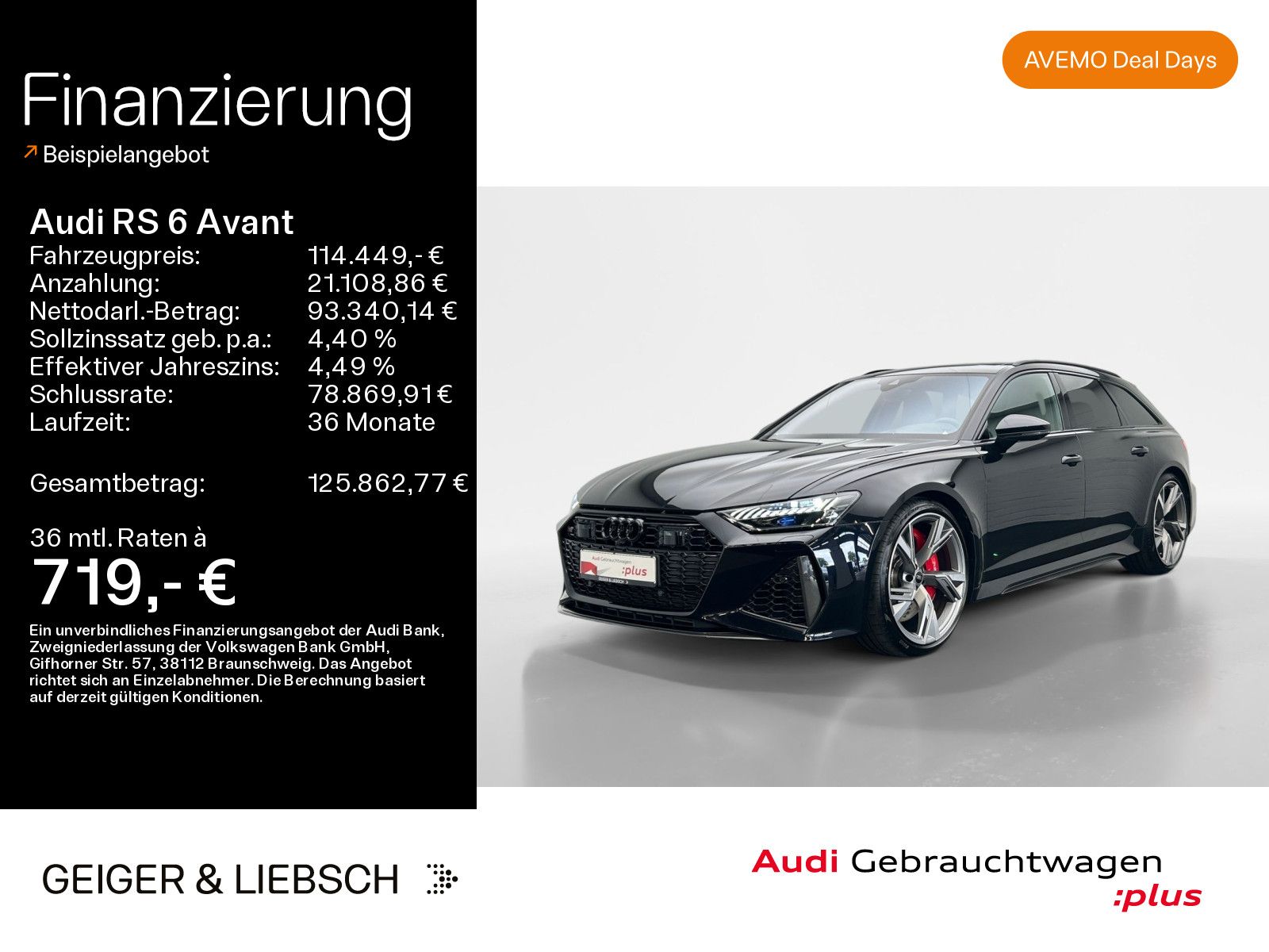 Audi RS 6 Avant*NAVI-PLUS*HUD*RS-AGA*PANO*OPTIK-PAKET