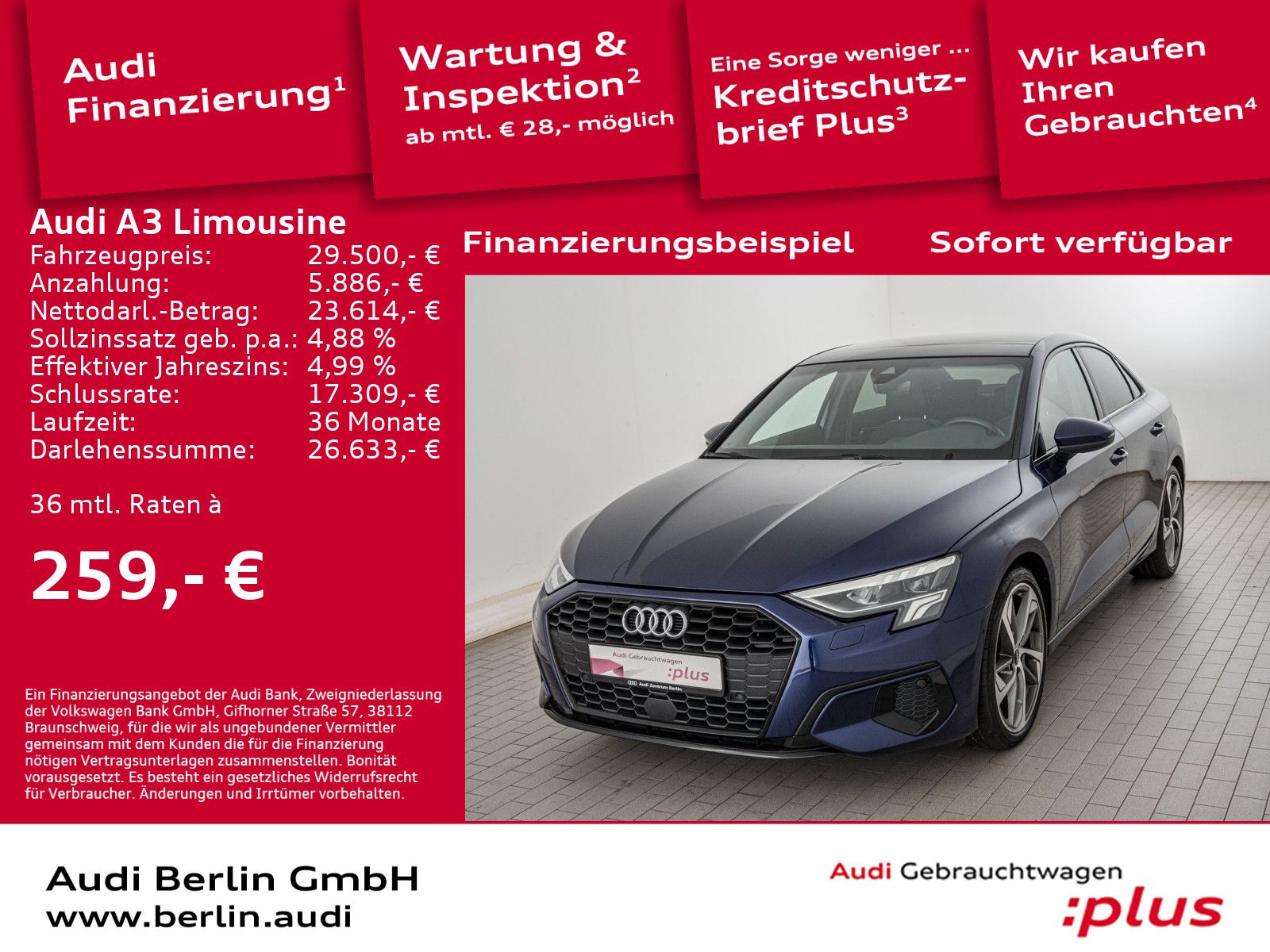 Audi A3 Limousine advanced 35 TDI S tr. - Samsaru's Car Outlet