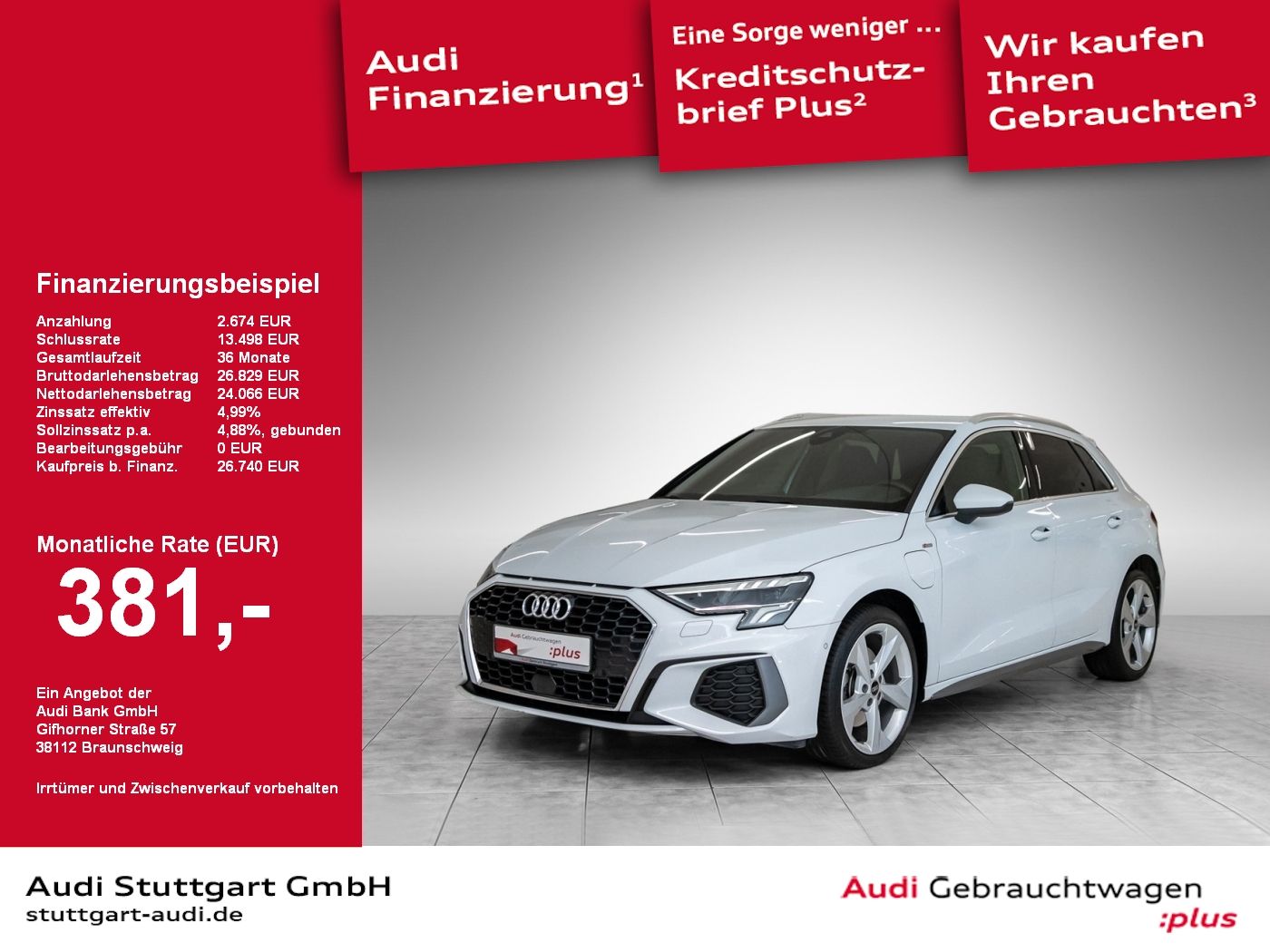 Audi A3 Sportback S line 40 TFSI e S tronic - Samsaru's Car Outlet