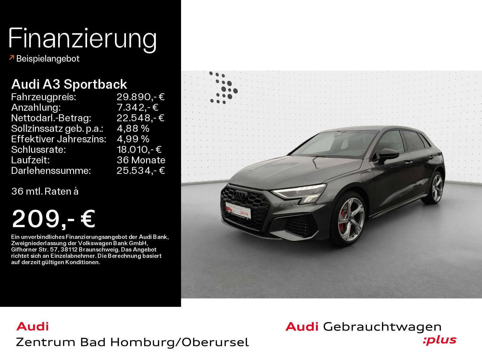 Audi A3 Sportback TFSI e S line - Samsaru's Car Outlet