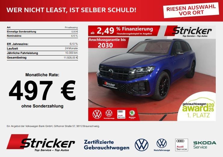 Volkswagen Touareg R-Line Black Style 3.0TDI 497,-ohne Anza