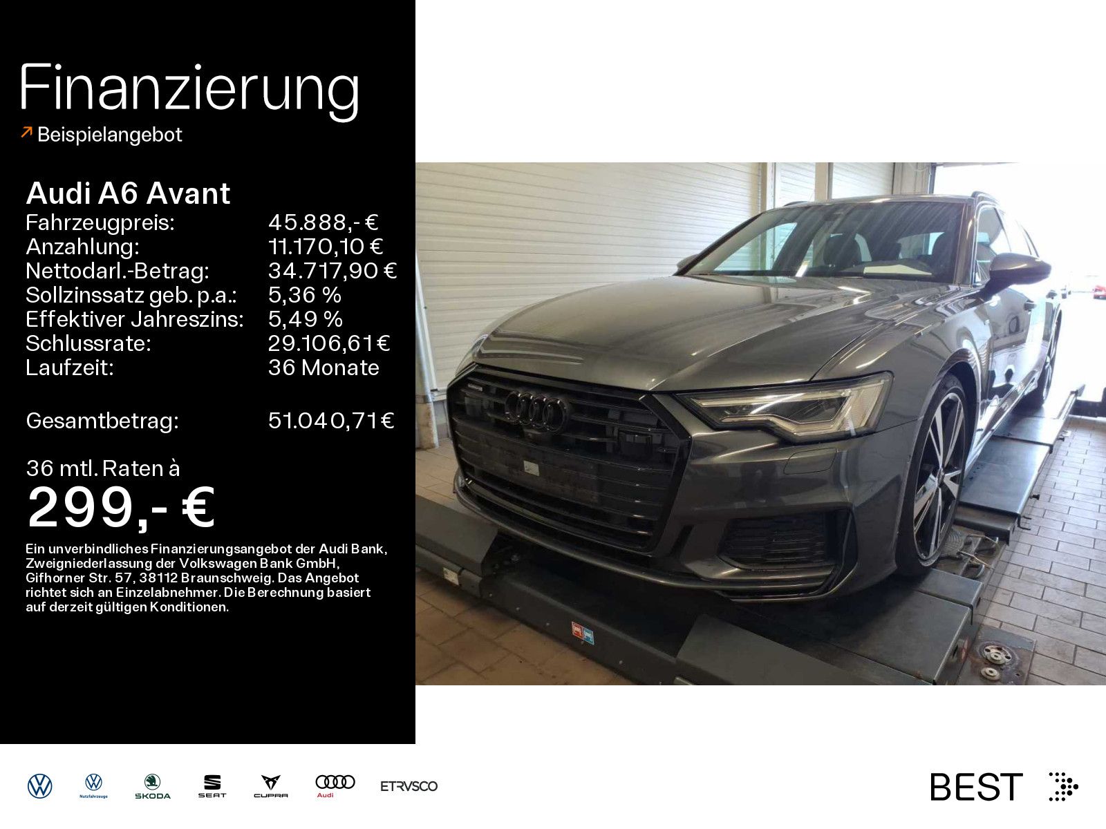 Audi A6 Avant 2 x S line 40 TDI qu. AHK, B&O, Assist